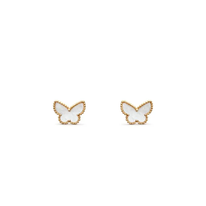 Sweet Butterflies earstuds 18K yellow gold, Mother-of-pearl - Van Cleef & Arpels