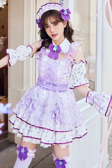 【パープルは予約】メルティチュールブルームメイド 《オリジナルコスプレ11点セット》【Malymoon/マリームーン】【CS25213】