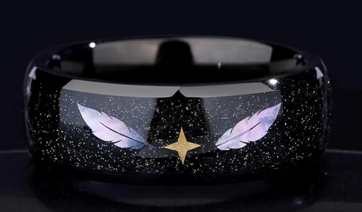 Galaxy Feather Titanium Ring