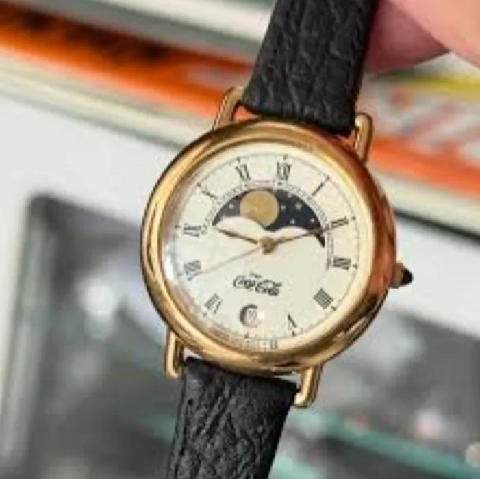 Vintage Seiko Coca Cola QUARTZ Watch Moon Phase
