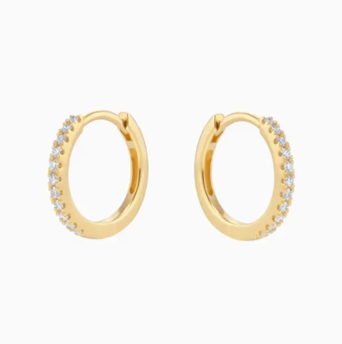 Goldsmiths 18ct Yellow Gold 0.15cttw Diamond Huggie Hoop Earrings