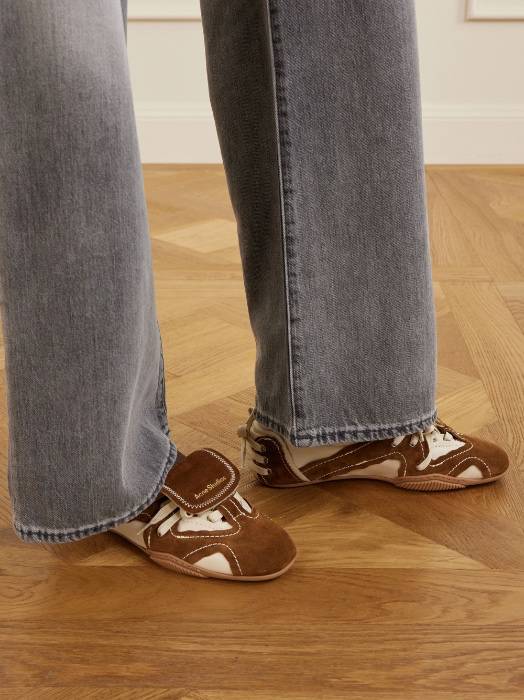 Bilaria lace-up suede and leather ballet flats | ACNE STUDIOS