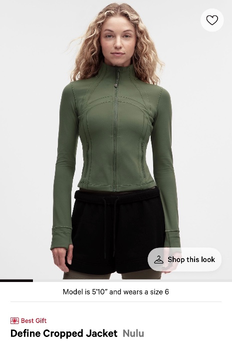Lululemon Cropped Define Jacket Sage Green