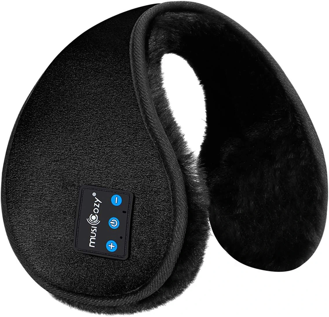 MUSICOZY Bluetooth Ear Muffs for Winter Women Men Kids Girls, Ear Warmers Wireless EarMuffs Headphones, Built-in HD Speakers and Microphone with Carry Bag for Biking Running Cool Tech Gadgets Gifts - Black
