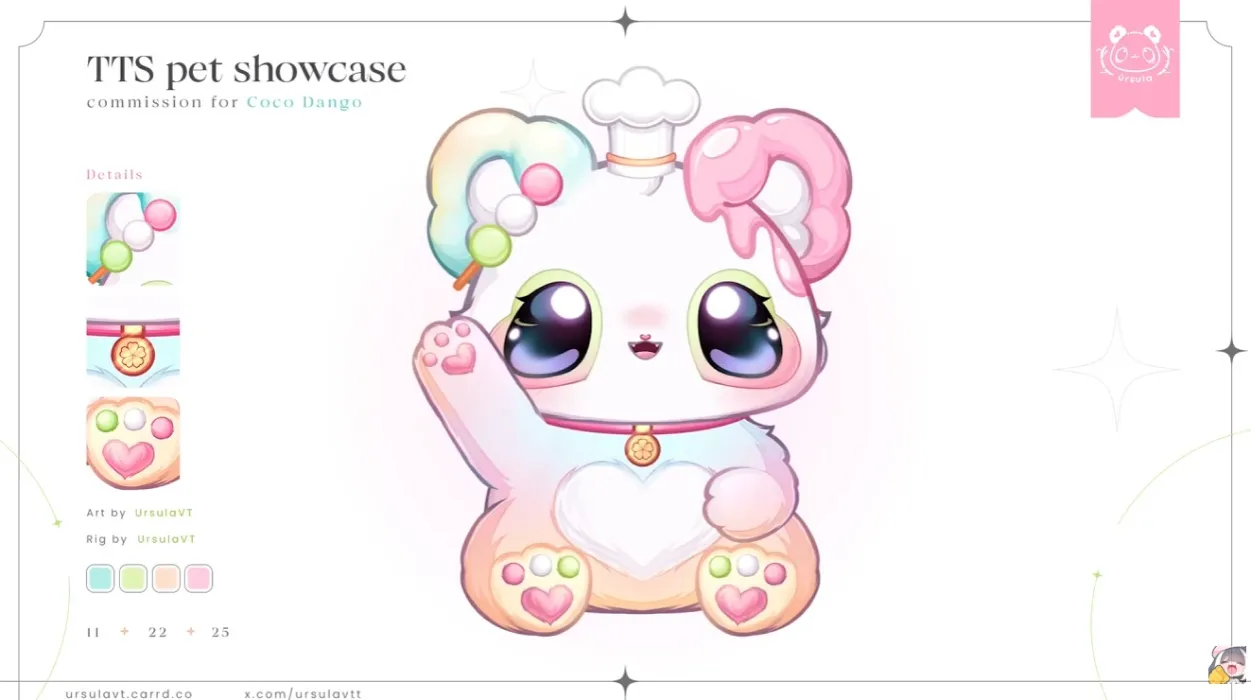 Art+Rig TTS Mascot / Pet / Animal VTuber by @ursulaVT