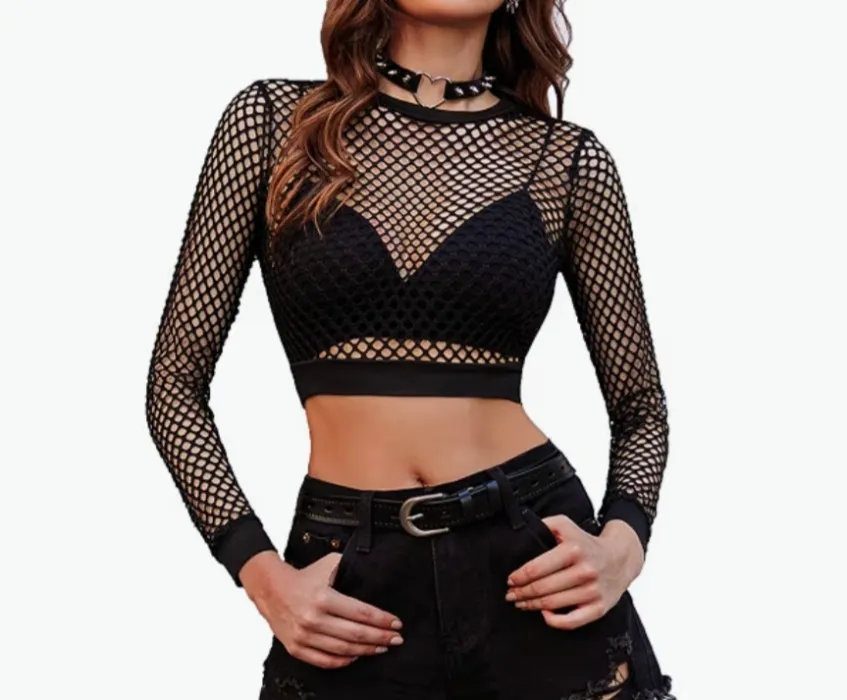 Avidlove Crewneck Fishnet Top