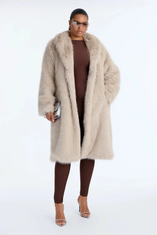Dreamin' Big Faux Fur Coat - Burgundy