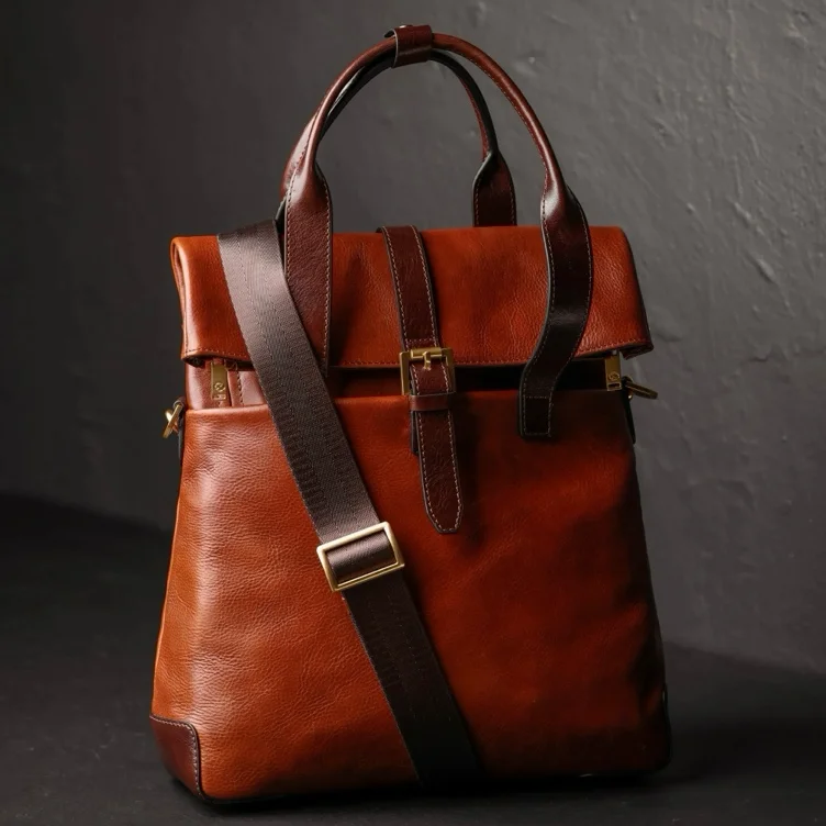 Leather bag for business travels