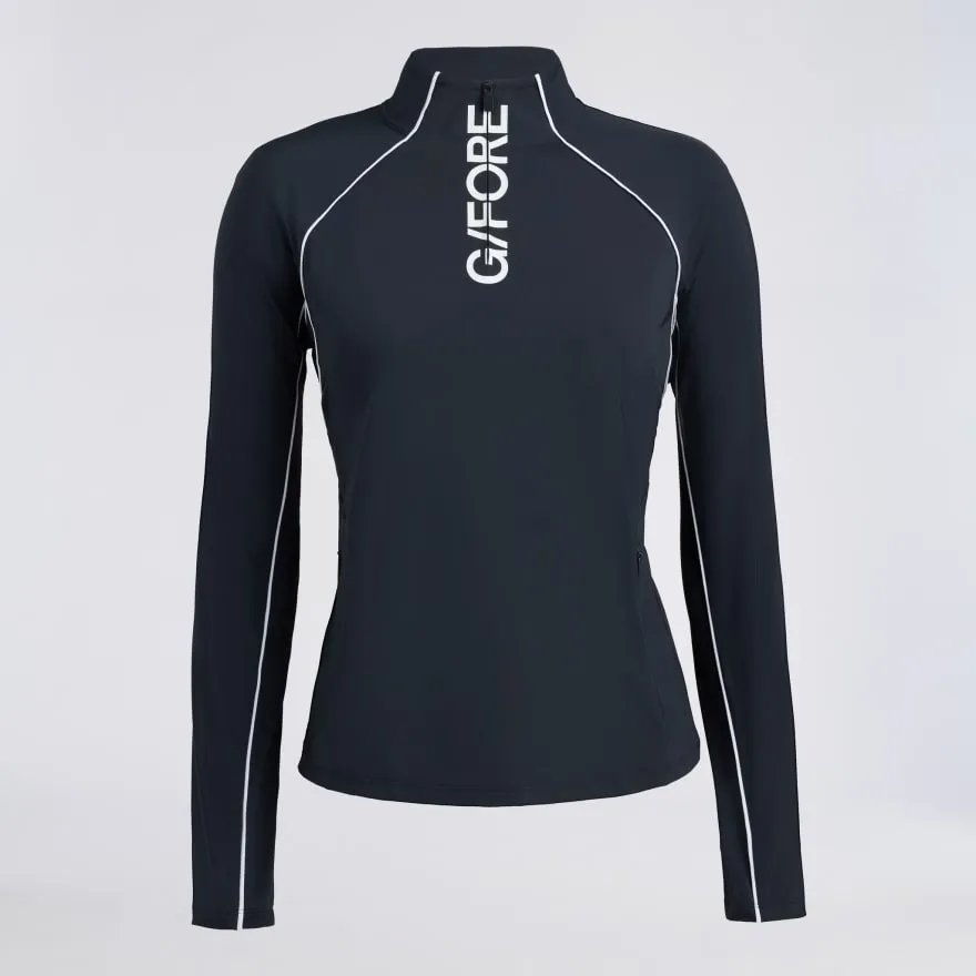 CONTRAST MESH SILKY TECH NYLON 1/4 ZIP PULLOVER