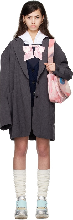 SSENSE Exclusive Gray JennyFax Edition Oversized Blazer