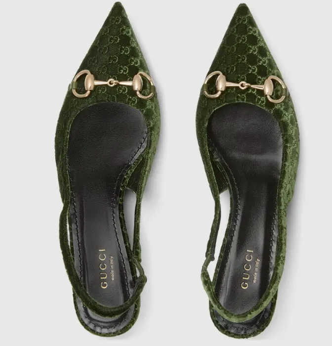 Gucci Green Velvet Heels