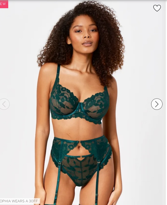 Millie Luxe Bra in Amber by Bravissimo Forrest Green 34H