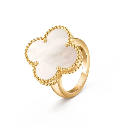 Magic Alhambra ring 18K yellow gold, Mother-of-pearl - Van Cleef & Arpels