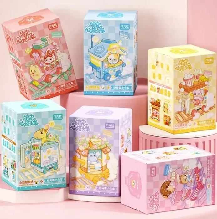 WONDER MOON - Moonlight Deer Train - Little Pet Train Building Blocks 