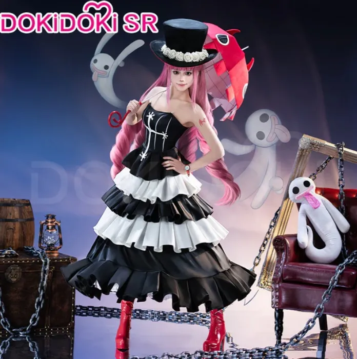 【Size S-3XL】 DokiDoki-SR Anime Cosplay Princess Ghost  Black White Time Skip Costume / Hat | Costume Only-S-Order Processing Time Refer to Description Page