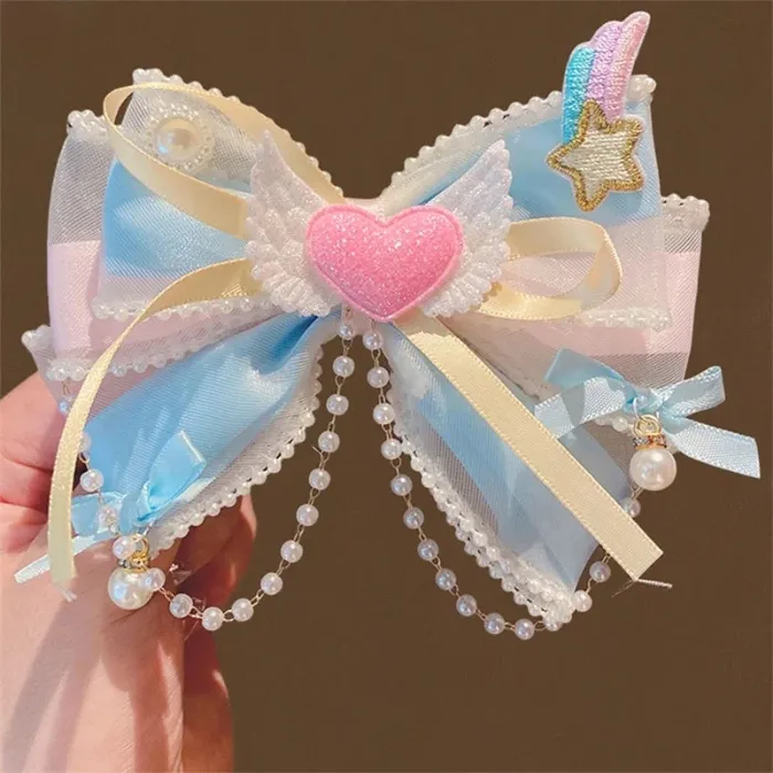 Pastel Decora Hair Bows - Blue