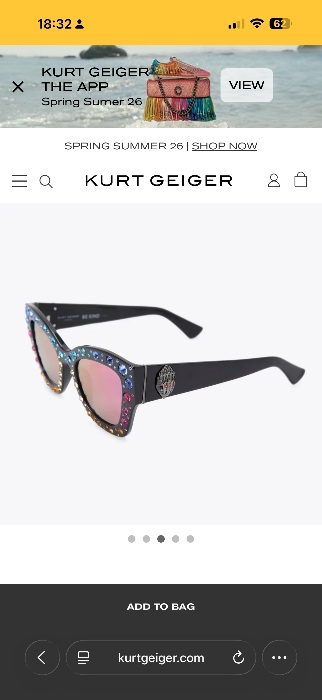 Kurt Geiger butterfly sunglasses 