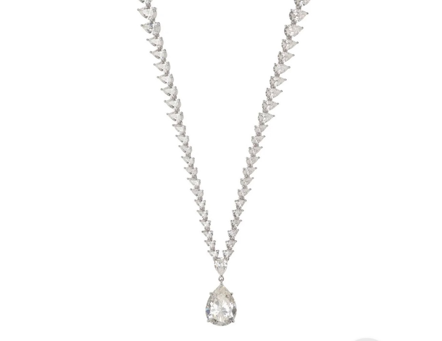 Pompadour Statement Necklace Moissanite Silver | Default Title