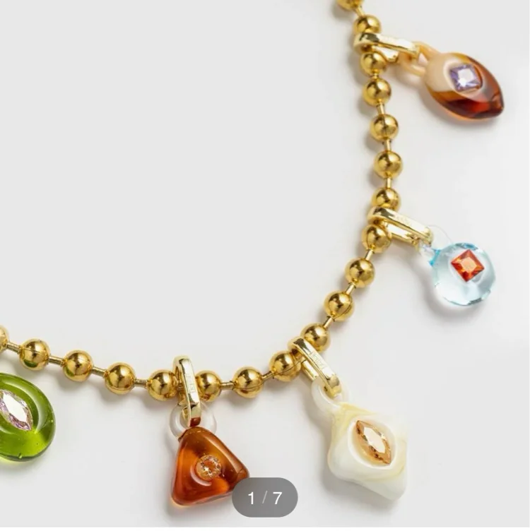Hand made glass charms + necklace 
