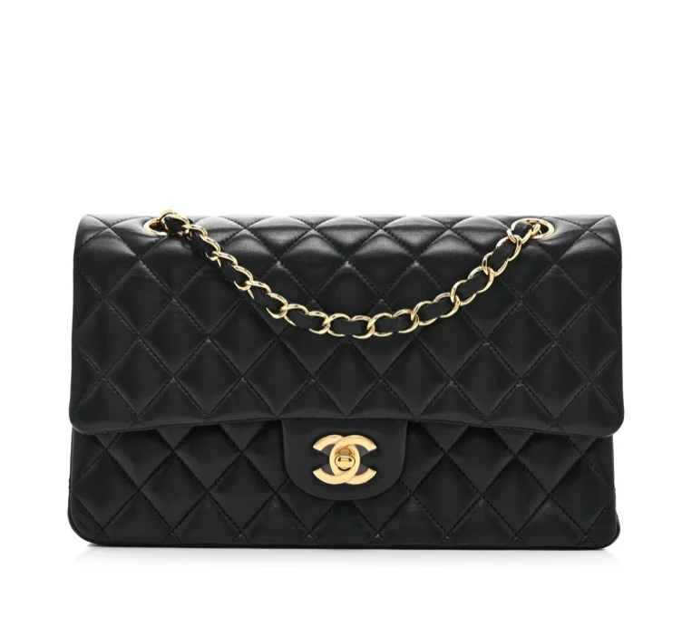 Lambskin Quilted Medium Double Flap Black | Default Title