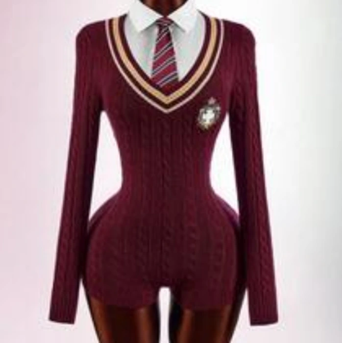 Burgundy Sweater Romper