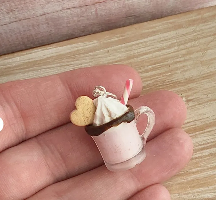 Pink Hot Chocolate Charm - Etsy