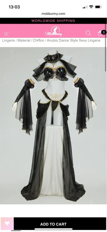 Anubis Dance Style Sexy Lingerie Set Cutout Backless Top and Panty with Skirt Hem and Collar