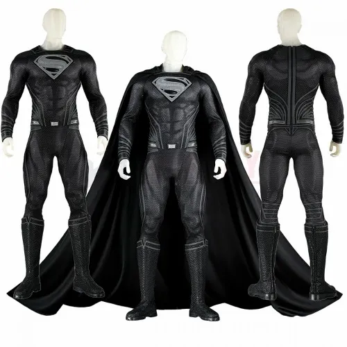 Clark Kent Superhero Black Cosplay Costumes Halloween Suit