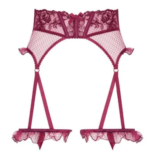 Glamuse - Agent Provocateur lace garter belt Rosia Burgundy
