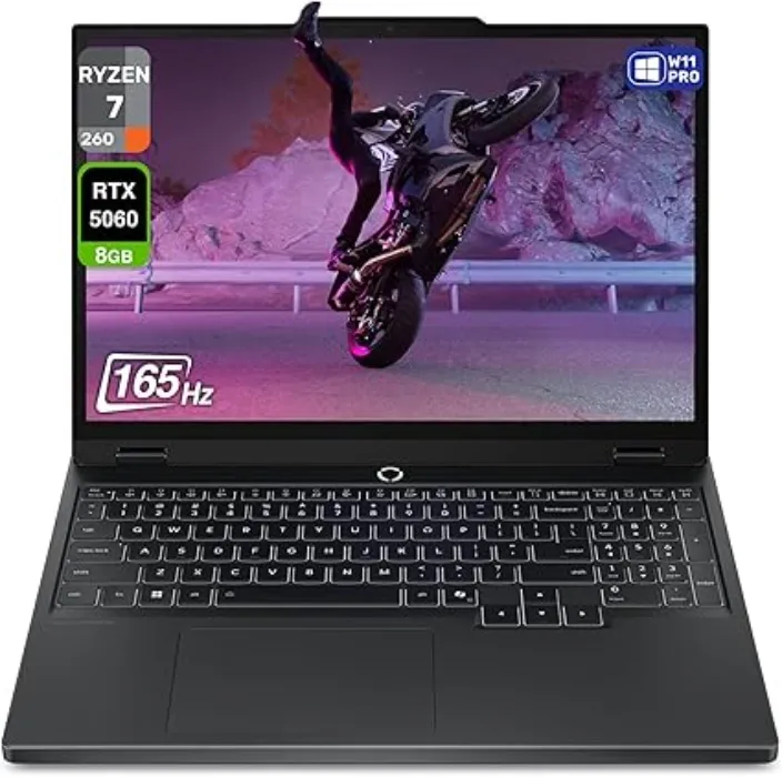 Lenovo Legion 5 Gen 10 Gaming Laptop, AMD Ryzen 7-260, 32 GB DDR5 RAM, 1 TB PCIe SSD, Nvidia G-Force RTX 5060