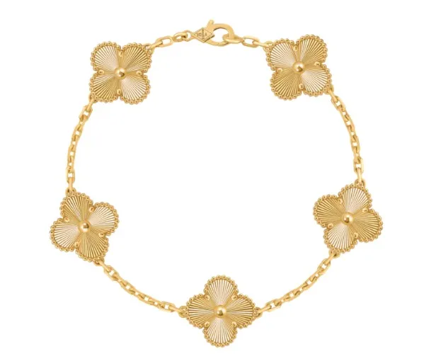 Vintage Alhambra bracelet, 5 motifs 18K yellow gold - Van Cleef & Arpels