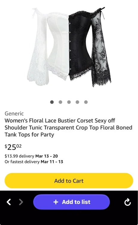 Black and white corset top