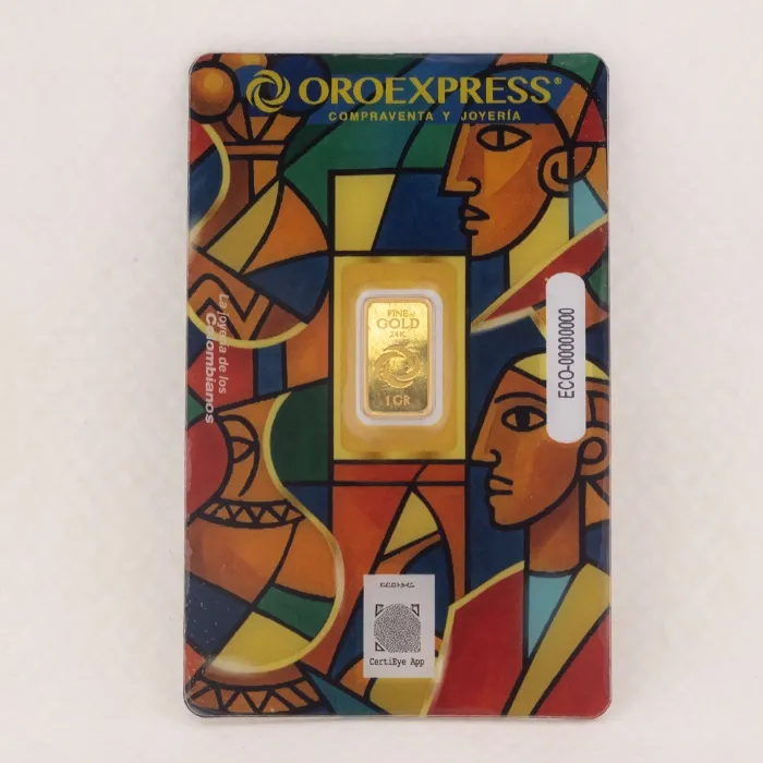 Lingote de 1.0 gramo ley 999 24k. – Oroexpress