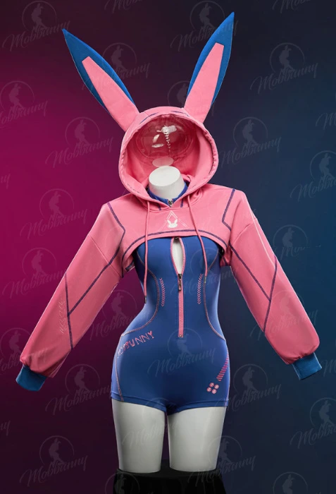 OW Dva Derivative Cyber Style Bodysuit with Hooded Short Jacket