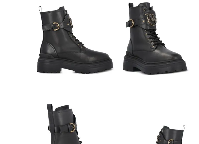PINKO Mia leather combat boots