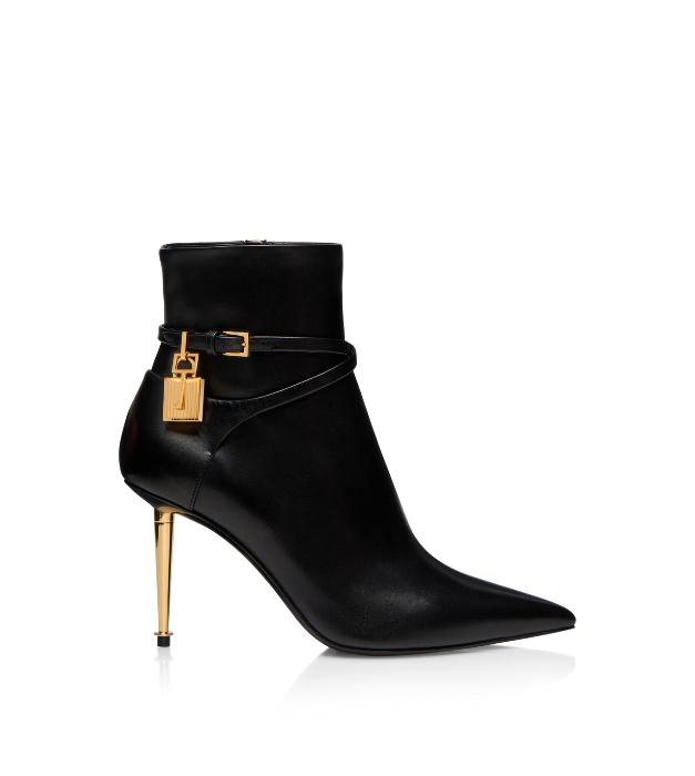 85MM LEATHER PADLOCK ANKLE BOOT