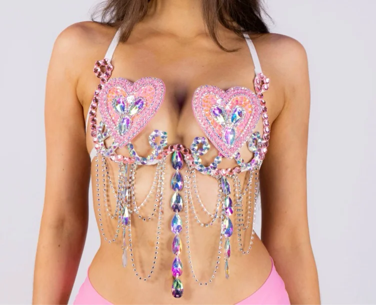 Ravewonderland heart of glass carnival bra