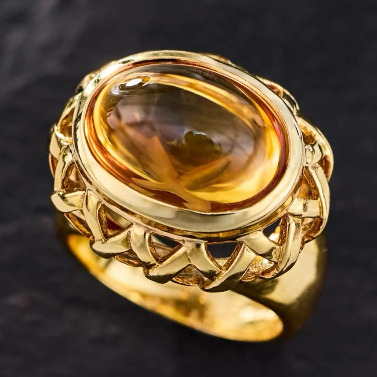 Paloma Picasso for Tiffany & Co. Citrine Cocktail Ring 18K Yellow Gold