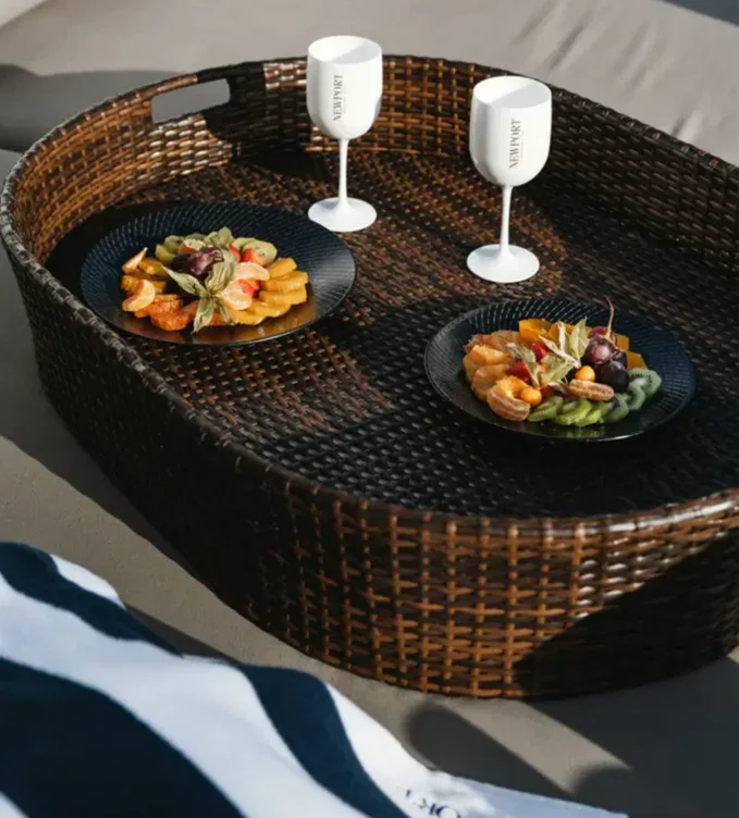 Floating Rattan Pool Tray - Oval