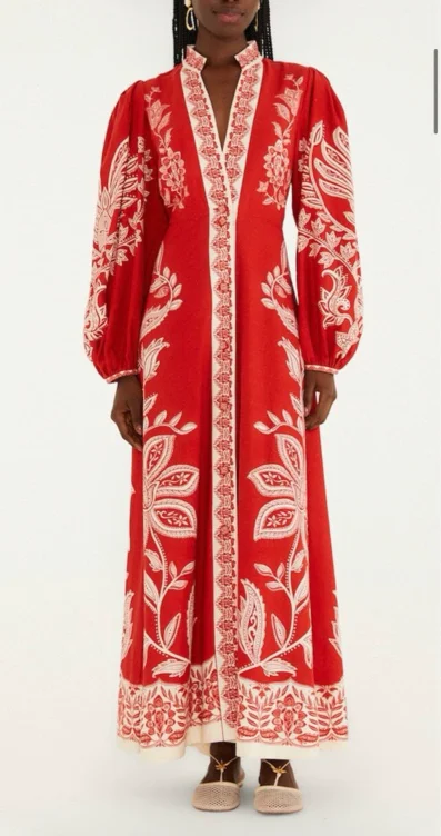 Red Miranda Maxi Dress by Farm Rio (Large)