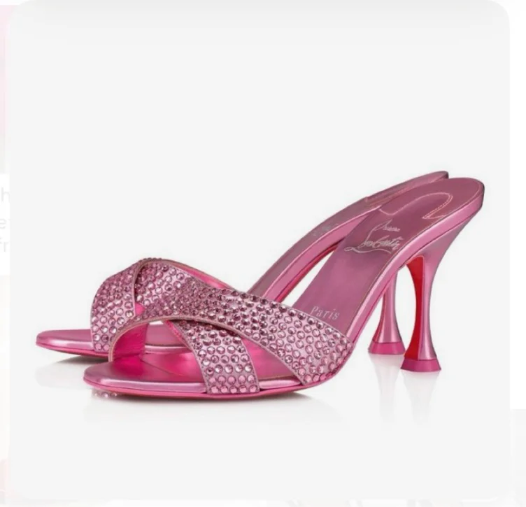 Christian Louboutin Mariza Is Back Strass 85Mm Mules-Women-Suede/Leather