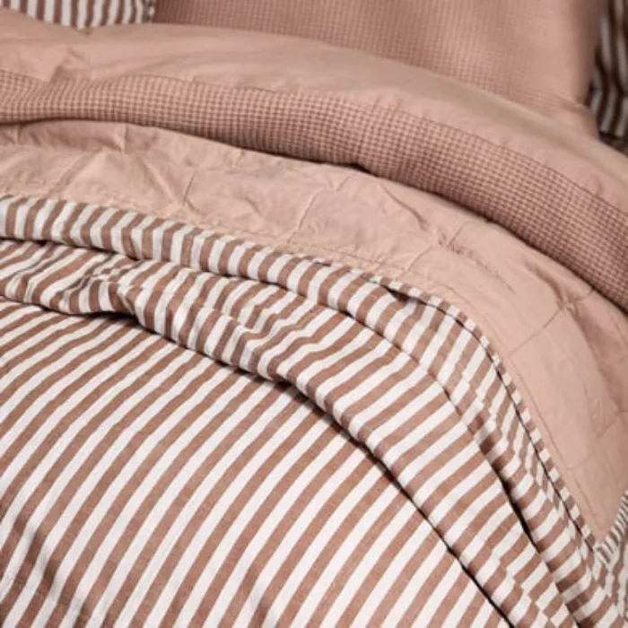 Hebden Quilted Stripe 100% Cotton Bedspread - 150x200cm