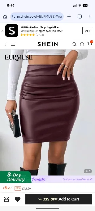 Burgundy Leather Skirt