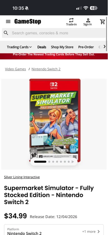 Supermarket Simulator - Fully Stocked Edition - Nintendo Switch 2 - Pre-Order Now | GameStop