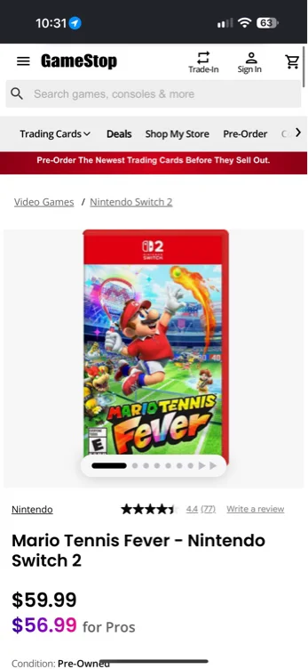 Mario Tennis Fever - Nintendo Switch 2 | Nintendo | GameStop
