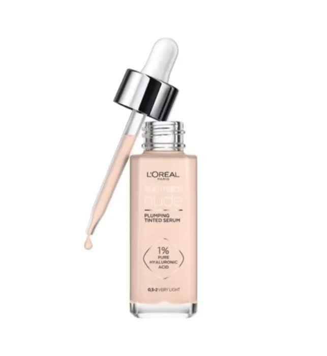 L'Oreal Paris True Match Nude Plumping Tinted Skin Serum, 1% Hyaluronic Acid