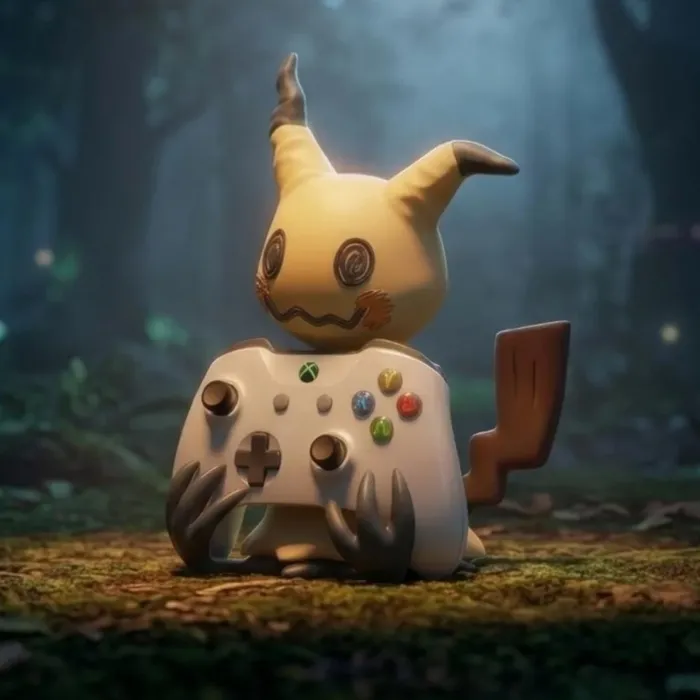 Mimikyu Controller Holder & Stand, Ghost Type Fan Art Gaming Accessory, Compatible with Xbox, PS5, Nintendo Switch Pro, Gamer Gift