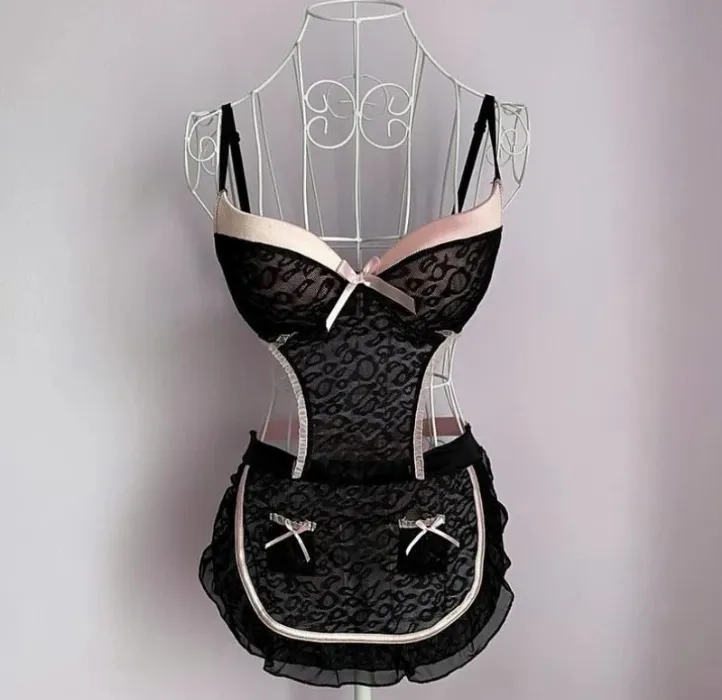 Cute lace maid lingerie