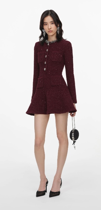 Self portrait burgundy dress