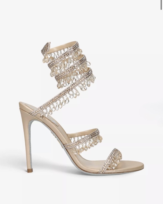 Chandelier 105 crystal-embellished leather heeled 